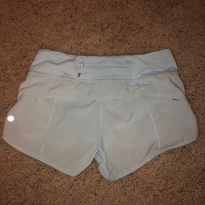 Light Blue Lululemon Speed Up Shorts